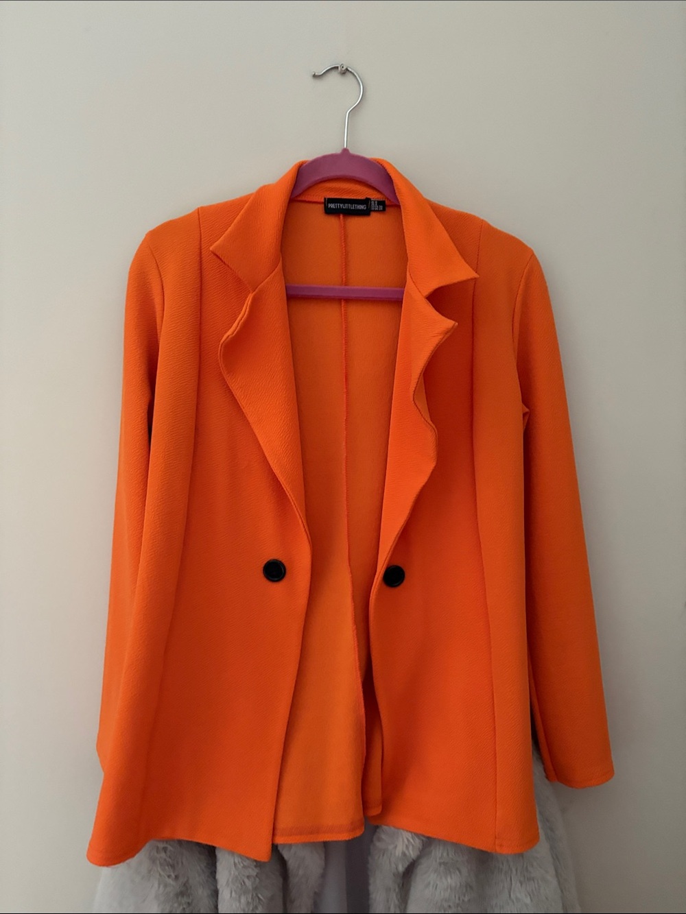 PrettyLittleThing Bright Orange Single-Breasted Blazer